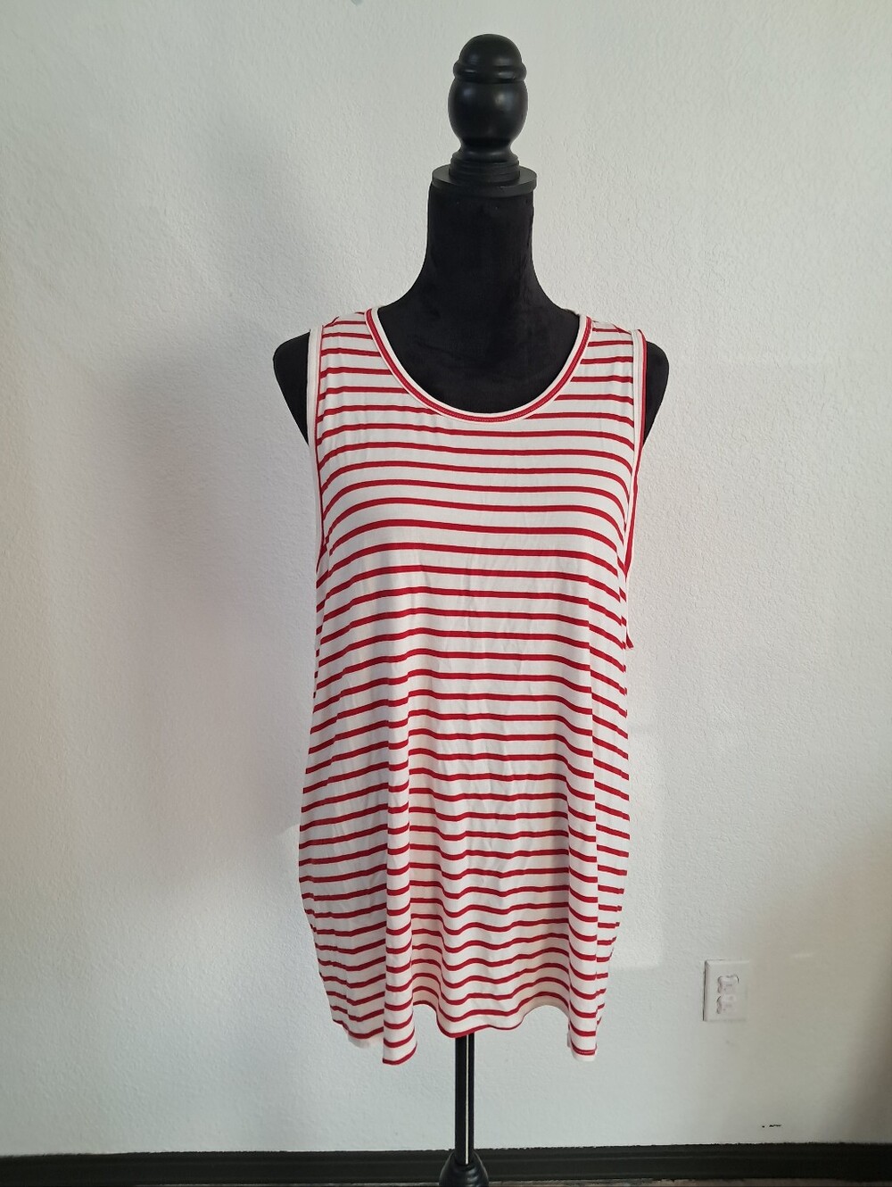 NWT Old Navy Tunic XXL Red White Stripe Sleeveless Coastal Nautical Minimalist
